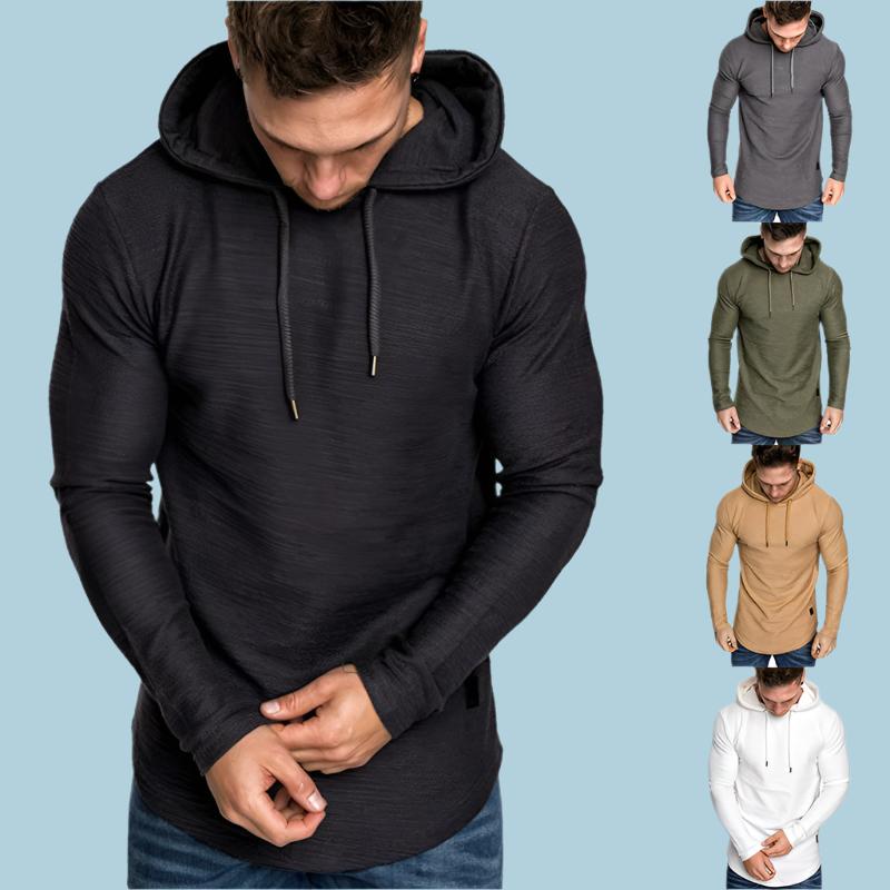 Men Hoodie Sweatshirt Casual Long Sleeve Slim Tops Gym T-shir - Exoteez Designs