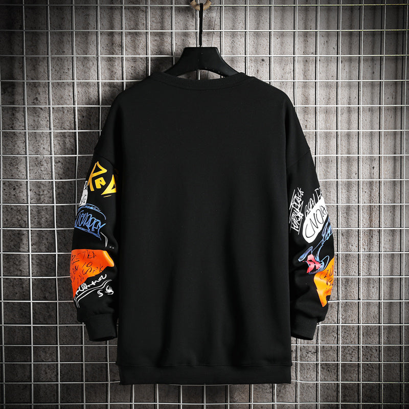 SingleRoad Mens Crewneck Sweatshirt Men Harajuku Oversized Japanese Streetwear Hip Hop Black Hoodie Men Sweatshirts Hoodies - Exoteez Designs