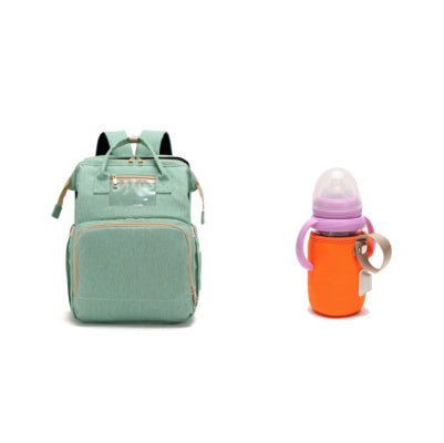 Multi-Function USB Charging Mommy Backpack with Folding Baby Bed