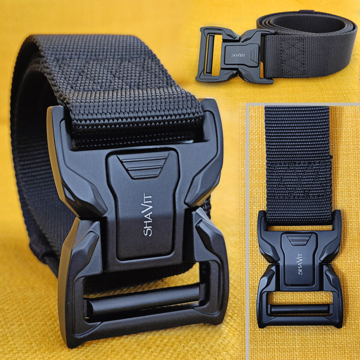 Heavy-Duty Tactical Military Belt for Men with Quick-Release Buckle - Nylon Webbing for Hiking & Work