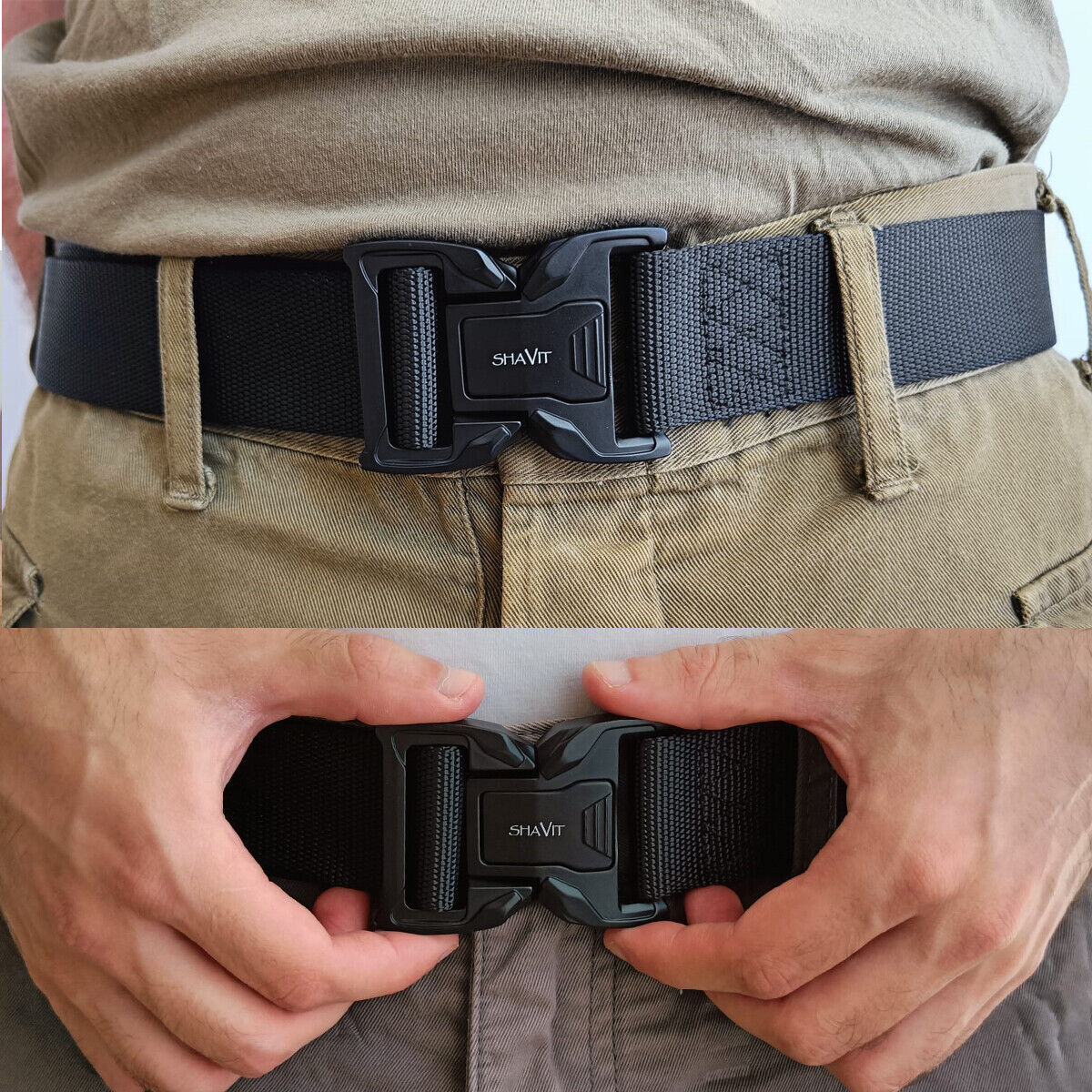 Heavy-Duty Tactical Military Belt for Men with Quick-Release Buckle - Nylon Webbing for Hiking & Work