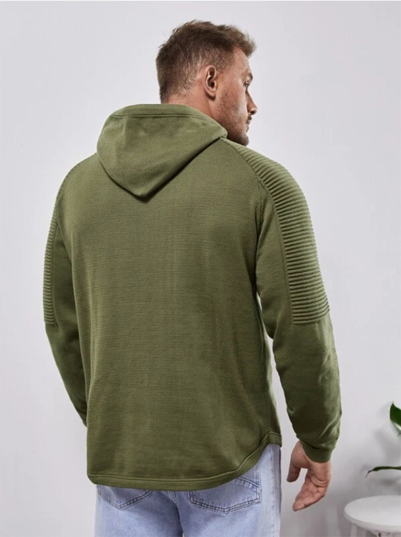 Slim fit Men Pullover Hoodie Solid Color Casual Male Long Sleeve Hoodie - Exoteez Designs