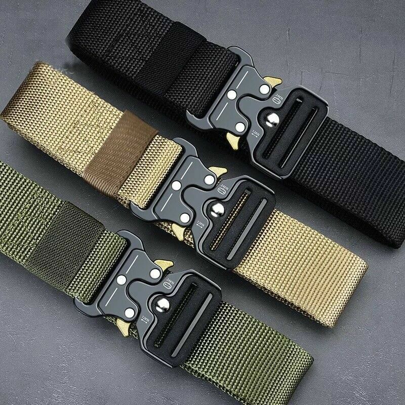 Heavy-Duty Tactical Military Belt for Men with Quick-Release Buckle