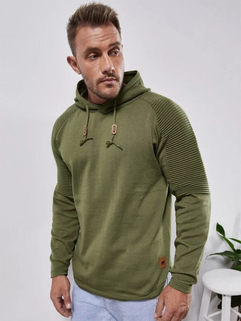 Slim fit Men Pullover Hoodie Solid Color Casual Male Long Sleeve Hoodie - Exoteez Designs