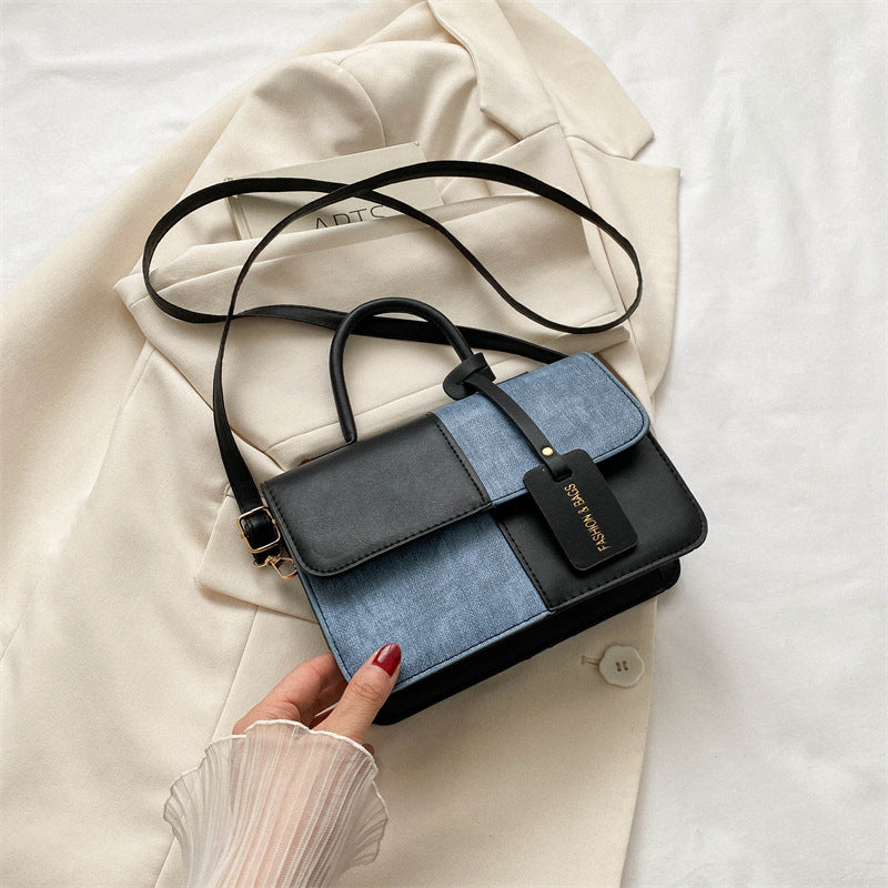 Stylish Stitching Texture Portable Shoulder Crossbody Bag for Women