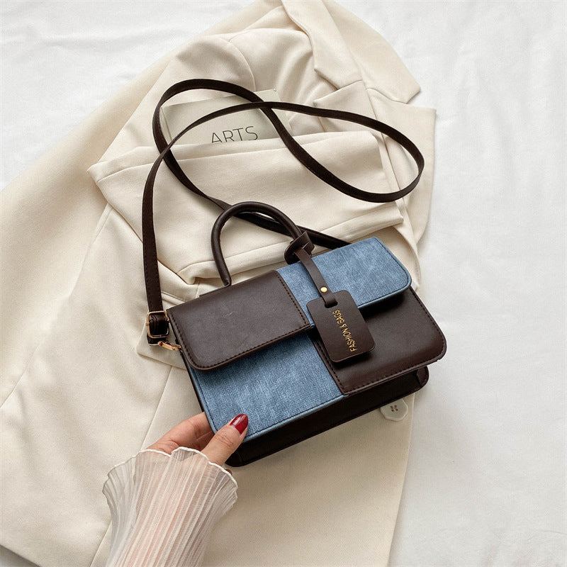 Stylish Stitching Texture Portable Shoulder Crossbody Bag for Women