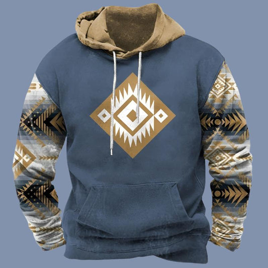 Trendy Geometric Printed Hoodie – Comfortable and Stylish for Men - Exoteez Designs