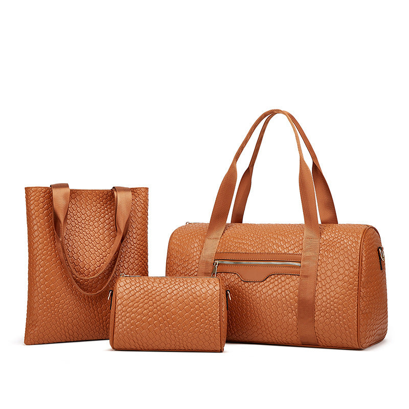 Stylish PU Leather Travel Bag Set for Women – Business and Casual Travel Companion