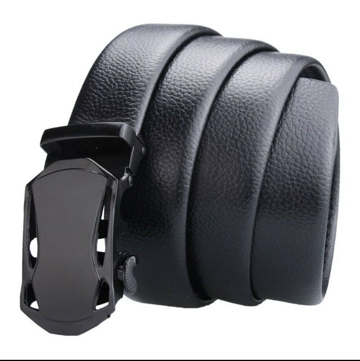 Sleek Microfiber Leather Ratchet Belt – Adjustable, Automatic Buckle for Men