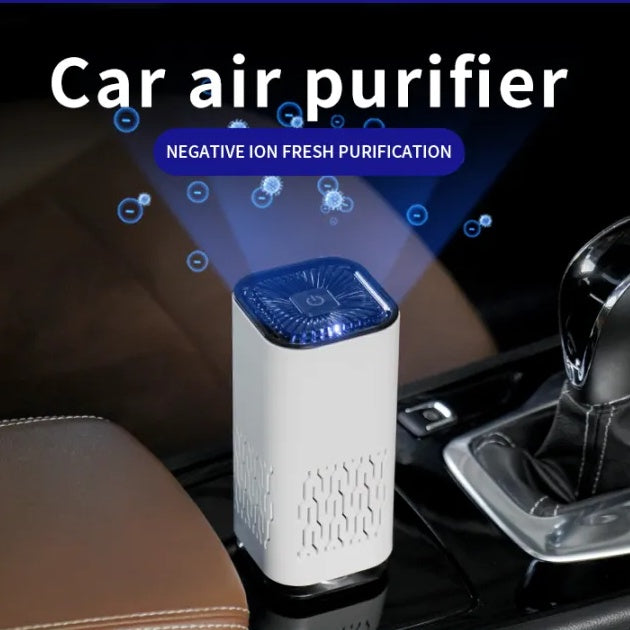 Compact Car Air Purifier – Portable Negative Ion Cleaner for Smoke, Dust & Odor Removal