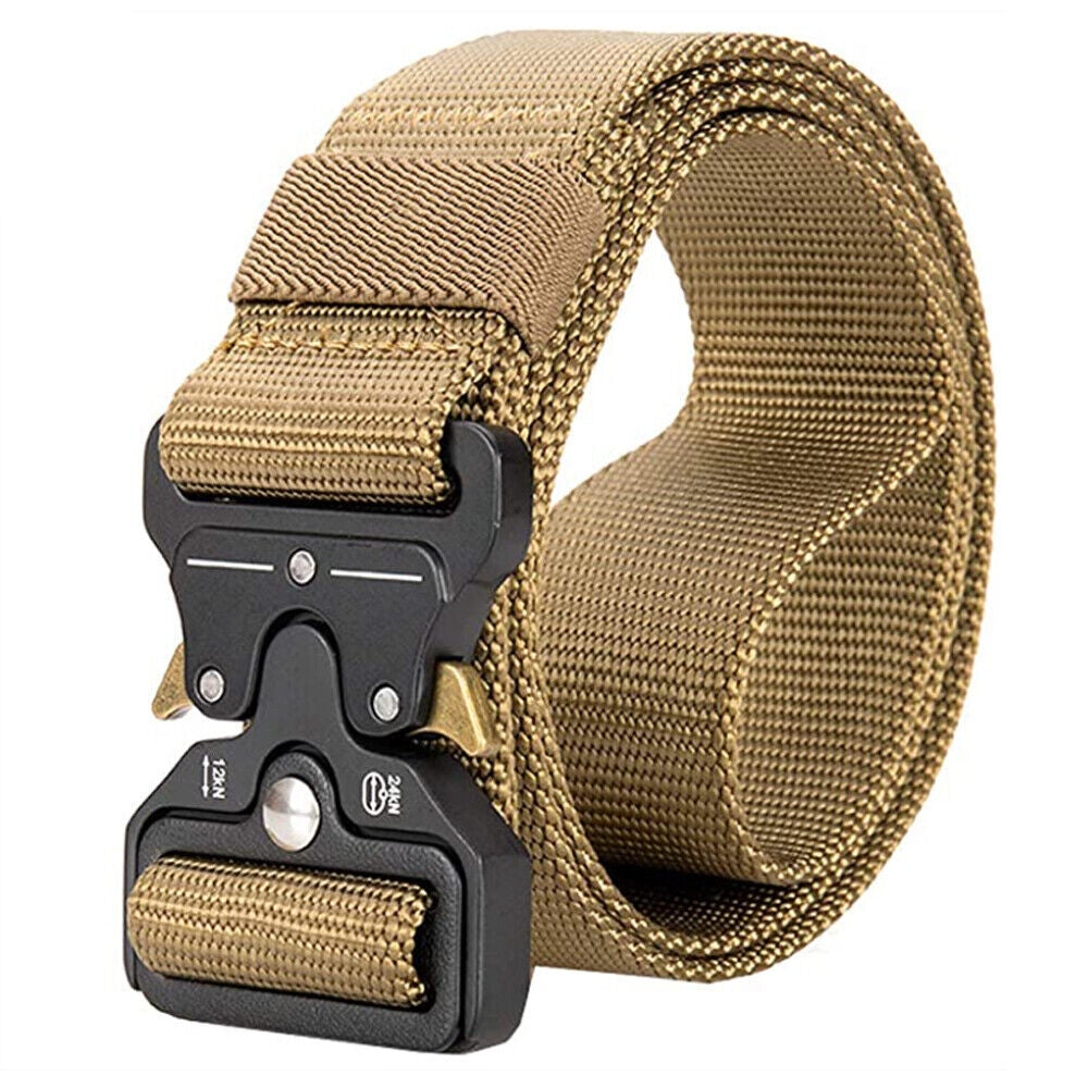 Heavy-Duty Tactical Military Belt for Men with Quick-Release Buckle