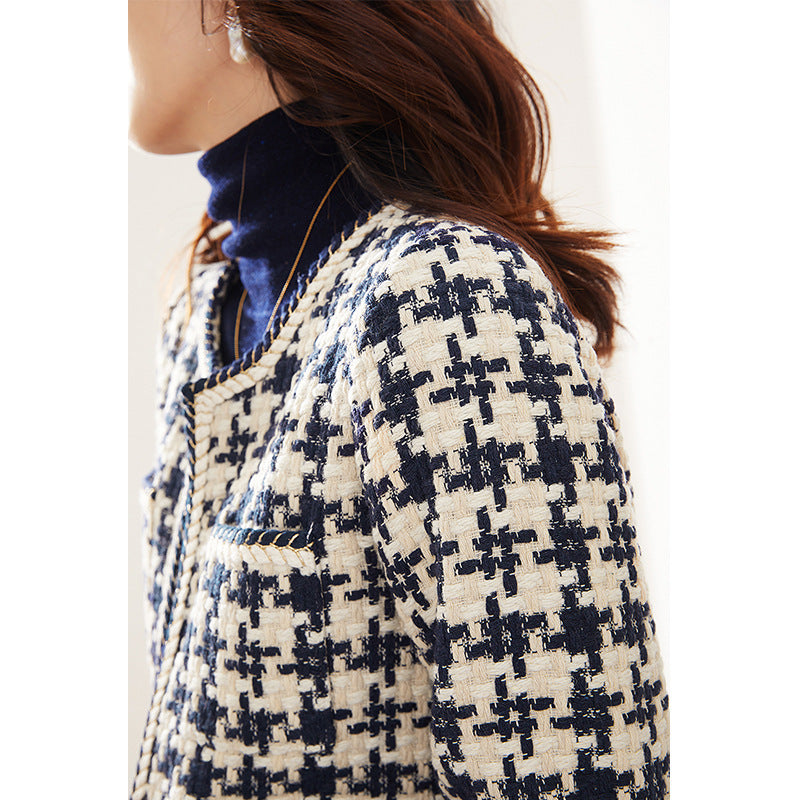 Women's Navy Houndstooth Fragrance Jacket