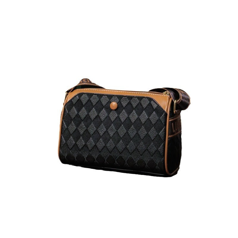 Women's Quilted PU Leather Shoulder Bag - Retro European Style