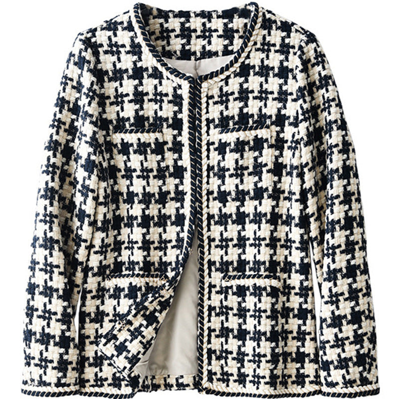 Women's Navy Houndstooth Fragrance Jacket