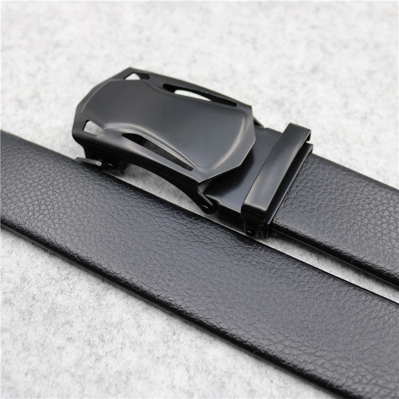 Sleek Microfiber Leather Ratchet Belt – Adjustable, Automatic Buckle for Men