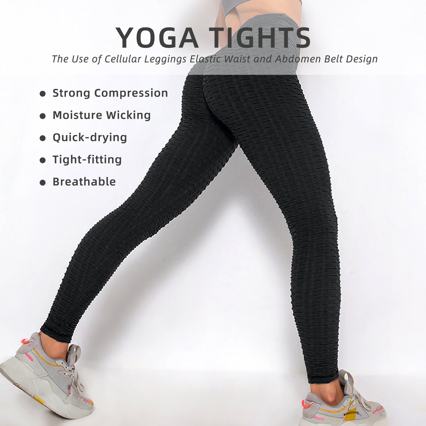 Women TIK Tok Leggings Bubble Textured Leggings Butt Lifting Yoga Pants Black Amazon Banned - Exoteez Designs