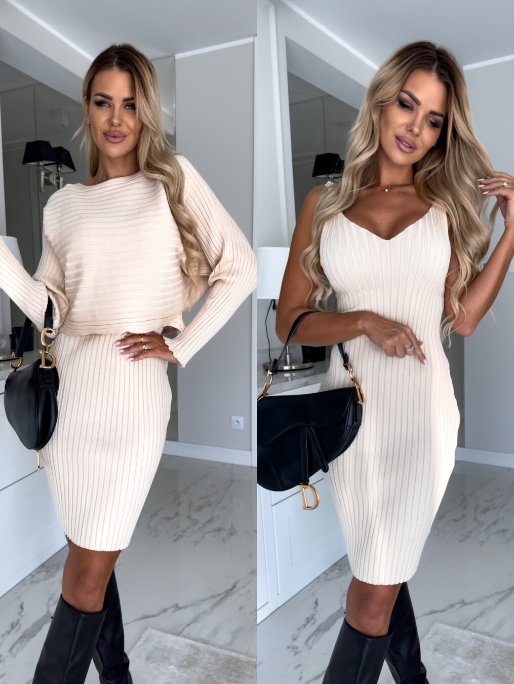 Stylish Ribbed Knit Dress Set – Versatile 2-Piece for Every Occasion - Exoteez Designs