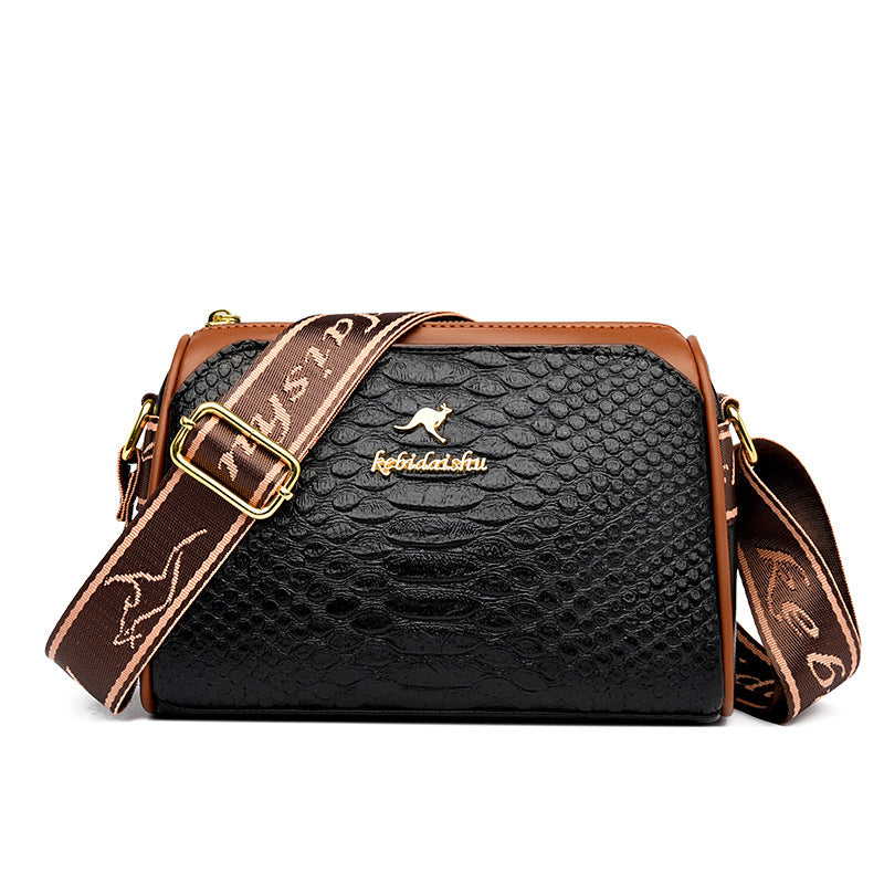 Women's Quilted PU Leather Shoulder Bag - Retro European Style